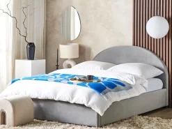 Sängyt<Beliani Parisanky Sametti Säilytystila Vaaleanharmaa 180 X 200 Vaucluse