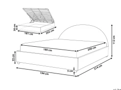 Sängyt<Beliani Parisanky Sametti Säilytystila Vaaleanharmaa 180 X 200 Vaucluse
