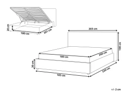 Sängyt<Beliani Parisanky Sametti Säilytystila Luonnonvalkoinen 180 X 200 Cm Lavaur