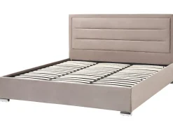 Shop Beliani Parisanky Sametti Säilytystila Ruskeanharmaa 180 X 200 Cm Rouen