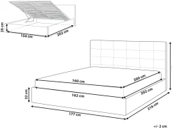 Sängyt<Beliani Parisanky Sametti Säilytystila Vaaleanharmaa 160 X 200 Cm Lorient