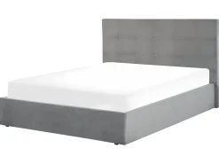 Sängyt<Beliani Parisanky Sametti Säilytystila Vaaleanharmaa 160 X 200 Cm Lorient