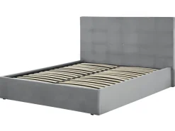 Sängyt<Beliani Parisanky Sametti Säilytystila Vaaleanharmaa 160 X 200 Cm Lorient