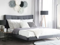 Sängyt<Beliani Parisanky Sametti Tummanharmaa 180 X 200 Cm Lannion