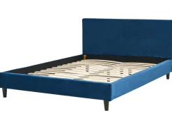 Store Beliani Parisanky Sametti Tummansininen 140 X 200 Cm Fitou