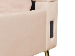 New Beliani Parisanky Sametti Usb-Portti Beige 160 X 200 Cm Miribel