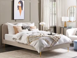 Fashion Beliani Parisanky Sametti Vaalea Beige 180 X 200 Cm Flayat