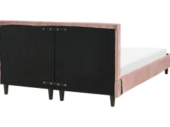 Sängyt<Beliani Parisanky Sametti Vaaleanpunainen 140 X 200 Cm Fitou