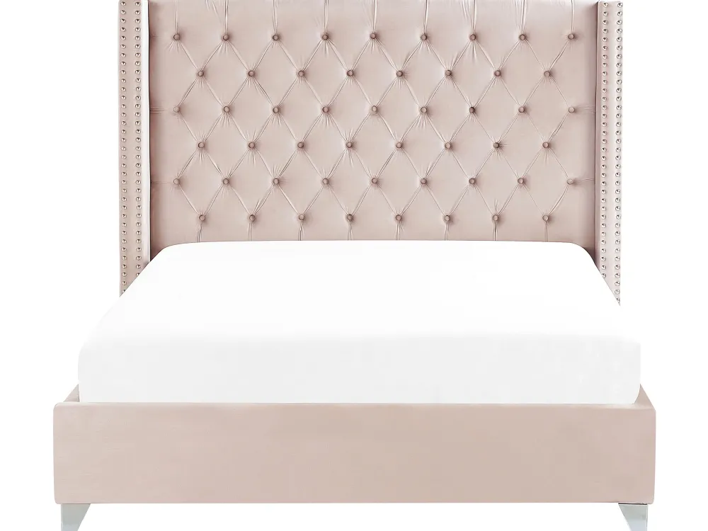 Fashion Beliani Parisanky Sametti Vaaleanpunainen 180 X 200 Cm Lubbon