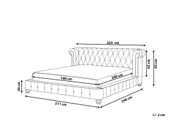 New Beliani Parisanky Sametti Vaaleanharmaa 180 X 200 Cm Cavaillon