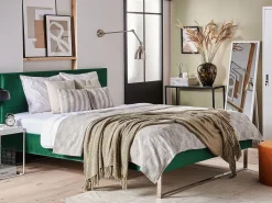 Sängyt<Beliani Parisanky Sametti Vihrea 180 X 200 Cm Bellou