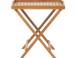 Best Beliani Parvekekalustesetti Akaasiapuinen Ruskeanharmailla Pehmusteilla Java