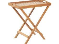 Best Beliani Parvekekalustesetti Akaasiapuinen Ruskeanharmailla Pehmusteilla Java