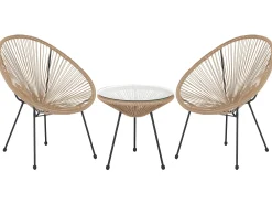 Shop Beliani Parvekekalustesetti Polyrottinki Luonnollinen Acapulco Ii
