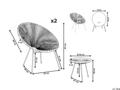 Shop Beliani Parvekekalustesetti Polyrottinki Luonnollinen Acapulco Ii