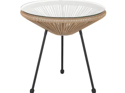 Shop Beliani Parvekekalustesetti Polyrottinki Luonnollinen Acapulco Ii