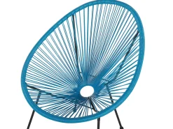 Ulkokalusteet<Beliani Parvekekalustesetti Rottinkinen Sininen Acapulco Ii