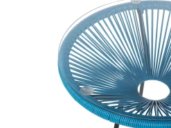 Ulkokalusteet<Beliani Parvekekalustesetti Rottinkinen Sininen Acapulco Ii