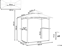 Ulkokalusteet<Beliani Paviljonki Tummanvihrea 240 X 148 Cm Naro