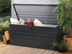 Ulkokalusteet<Beliani Pehmustelaatikko Teraksinen Grafiitinharmaa 132X62 Cm Cebrosa