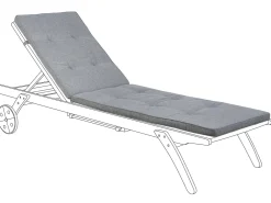 Tekstiilit<Beliani Pehmustetyyny Aurinkotuoliin 192 X 56 X 5 Cm Harmaa Cesana