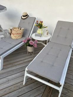 Tekstiilit<Beliani Pehmustetyyny Aurinkotuoliin 192 X 56 X 5 Cm Harmaa Cesana