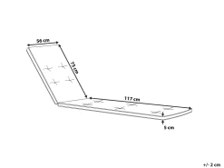 Tekstiilit<Beliani Pehmustetyyny Aurinkotuoliin 192 X 56 X 5 Cm Harmaa Cesana