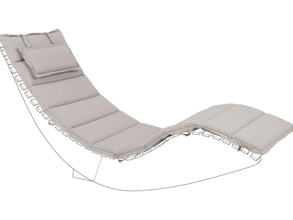 Cheap Beliani Pehmustetyyny Lepotuoliin 180 X 60 X 5 Cm Ruskeanharmaa Brescia