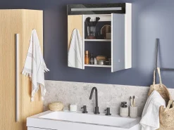 Store Beliani Peilikaappi Led-Valo Valkoinen 60 X 60 Cm Jaramillo