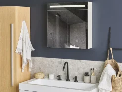 Store Beliani Peilikaappi Led-Valo Valkoinen 60 X 60 Cm Jaramillo