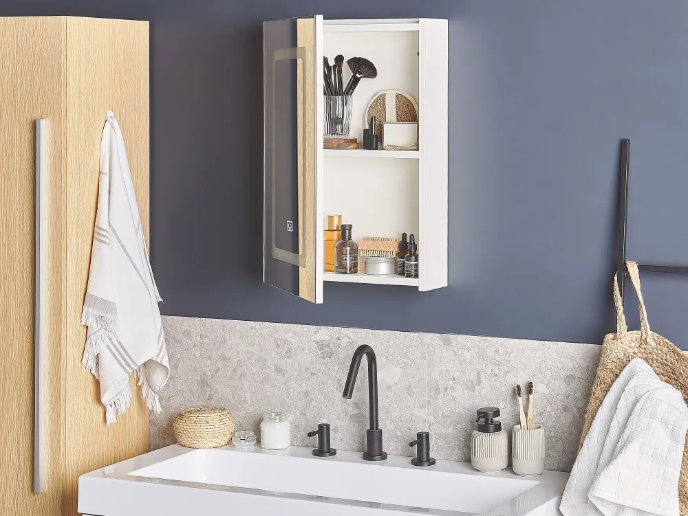 Hot Beliani Peilikaappi Led-Valo Valkoinen 40 X 60 Cm Condor