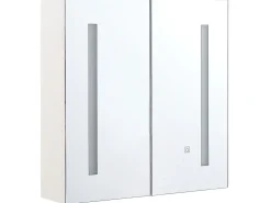 Store Beliani Peilikaappi Led-Valo Valkoinen 60 X 60 Cm Chabunco