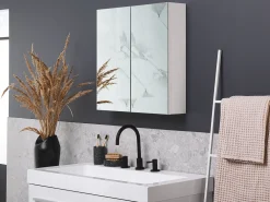 Säilytys<Beliani Peilikaappi Valkoinen 60 X 60 Cm Navarra