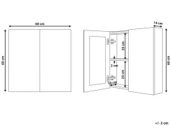 Säilytys<Beliani Peilikaappi Valkoinen 60 X 60 Cm Navarra