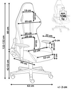Tuolit<Beliani Pelituoli Kangas Tummanharmaa Warrior