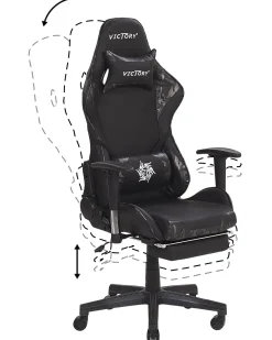 Online Beliani Pelituoli Keinonahka Maastokuvio Musta/Tummanharmaa Victory