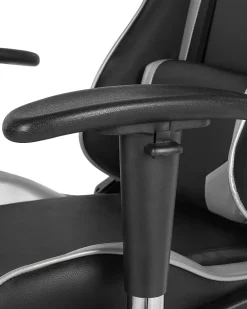 Store Beliani Pelituoli Keinonahka Musta/Hopea Knight