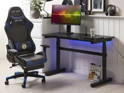 Shop Beliani Pelituoli Keinonahka Musta/Sininen Victory