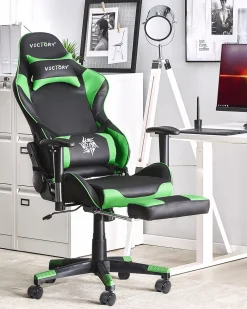 Lastenhuone<Beliani Pelituoli Keinonahka Musta/Vihrea Victory