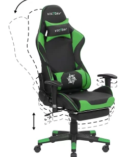 Lastenhuone<Beliani Pelituoli Keinonahka Musta/Vihrea Victory