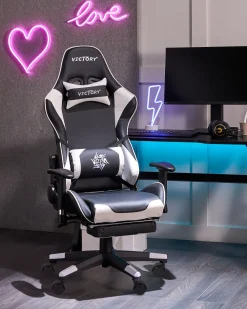 Lastenhuone<Beliani Pelituoli Keinonahka Musta/Valkoinen Victory