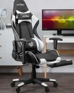 Lastenhuone<Beliani Pelituoli Keinonahka Musta/Valkoinen Victory