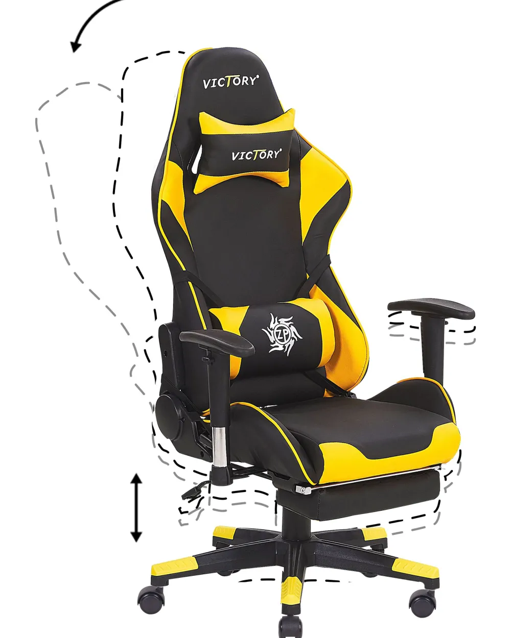 Online Beliani Pelituoli Keinonahka Musta/Keltainen Victory