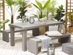 Ulkokalusteet<Beliani Penkki Harmaa Betoni U-Muotoinen 150 X 40 Cm Taranto