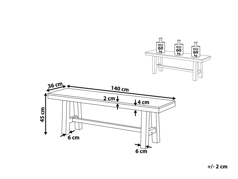 Ulkokalusteet<Beliani Penkki Musta Scania