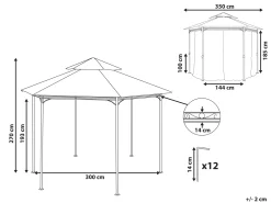 Ulkokalusteet<Beliani Pihakatos Tummanharmaa Portel