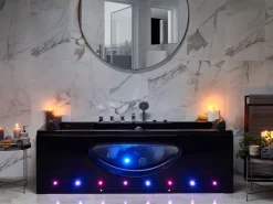 Kylpy- & Poreammeet<Beliani Poreamme Led-Valot Musta 170 X 80 Cm Hawes