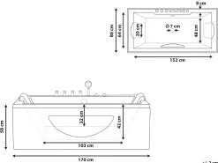 Kylpy- & Poreammeet<Beliani Poreamme Led-Valot Musta 170 X 80 Cm Hawes