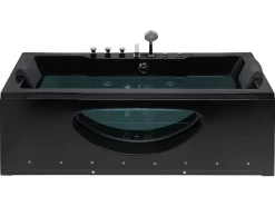 Kylpy- & Poreammeet<Beliani Poreamme Led-Valot Musta 170 X 80 Cm Hawes