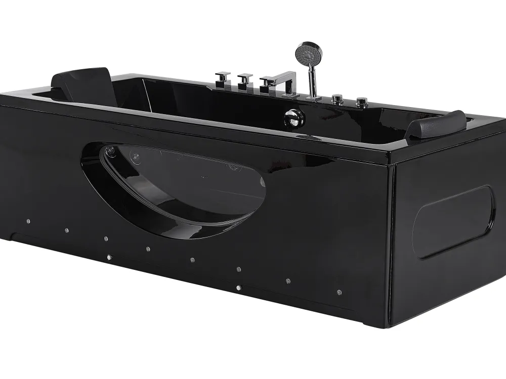 Kylpy- & Poreammeet<Beliani Poreamme Led-Valot Musta 170 X 80 Cm Hawes